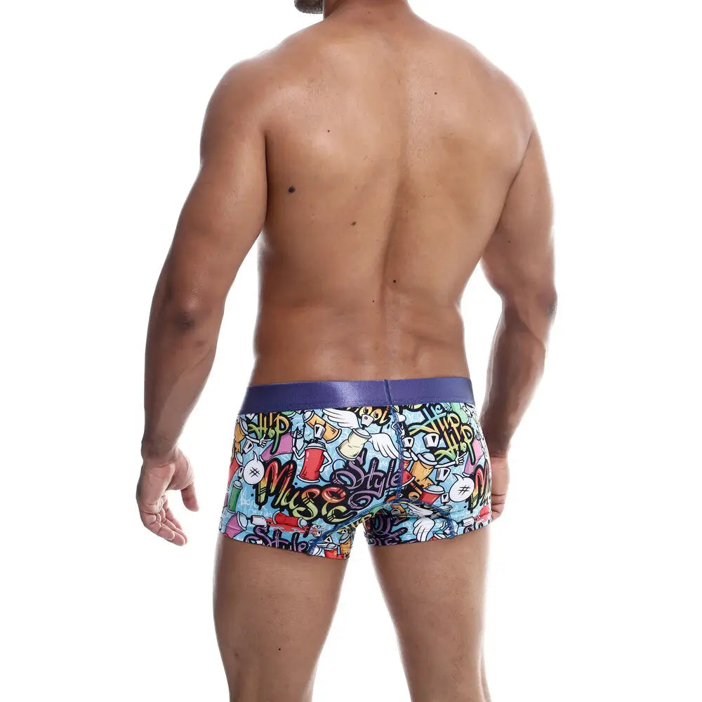 Sexy multi-colored male boxer with elastic waistline - large - peaches and screams