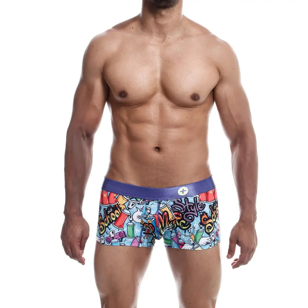 Sexy multi-colored male boxer with elastic waistline - x large - peaches and screams