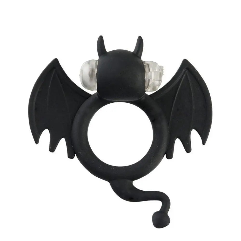 Shots Badbat Black Silicone Vibrating Cock Ring - Peaches and Screams