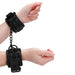 Shots Luxury Leather Black Handcuffs With Adjustable Straps - Peaches and Screams