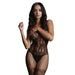 Shots Sexy Black Floral Lace And Fishnet Bodystocking Uk 6 To 14 - Peaches and Screams