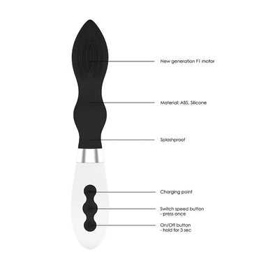 Shots Silicone Black Multi - speed Rechargeable Wand Massager - Peaches and Screams