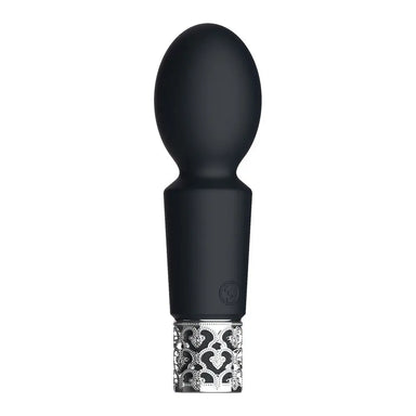 Shots Silicone Black Rechargeable Bullet Vibrator With Royal Gems - Peaches and Screams