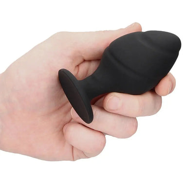 Shots Silicone Black Swirled Butt Plug Set With Tapered Tip - Peaches and Screams