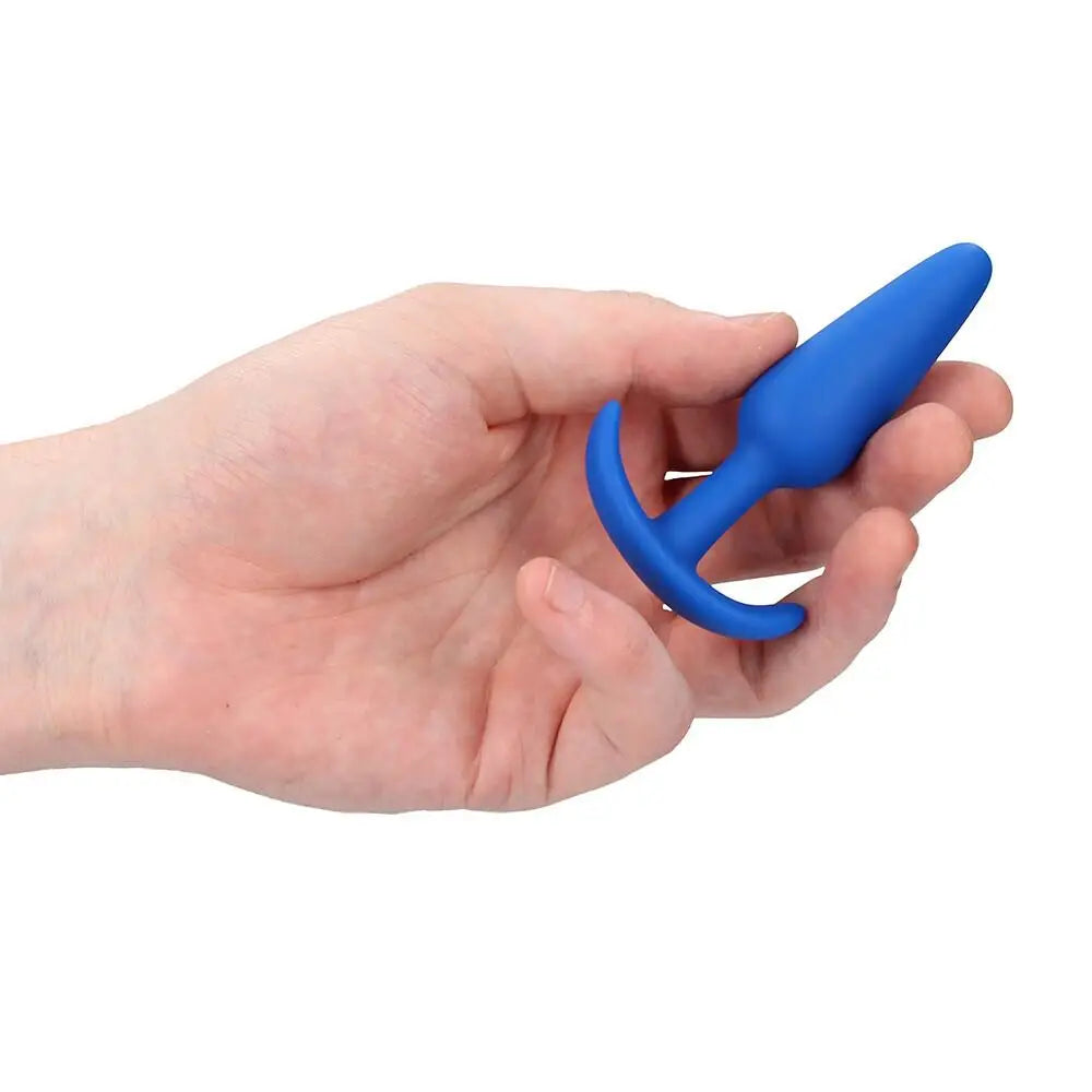 Shots silicone blue slim small butt plug for beginners - peaches and screams