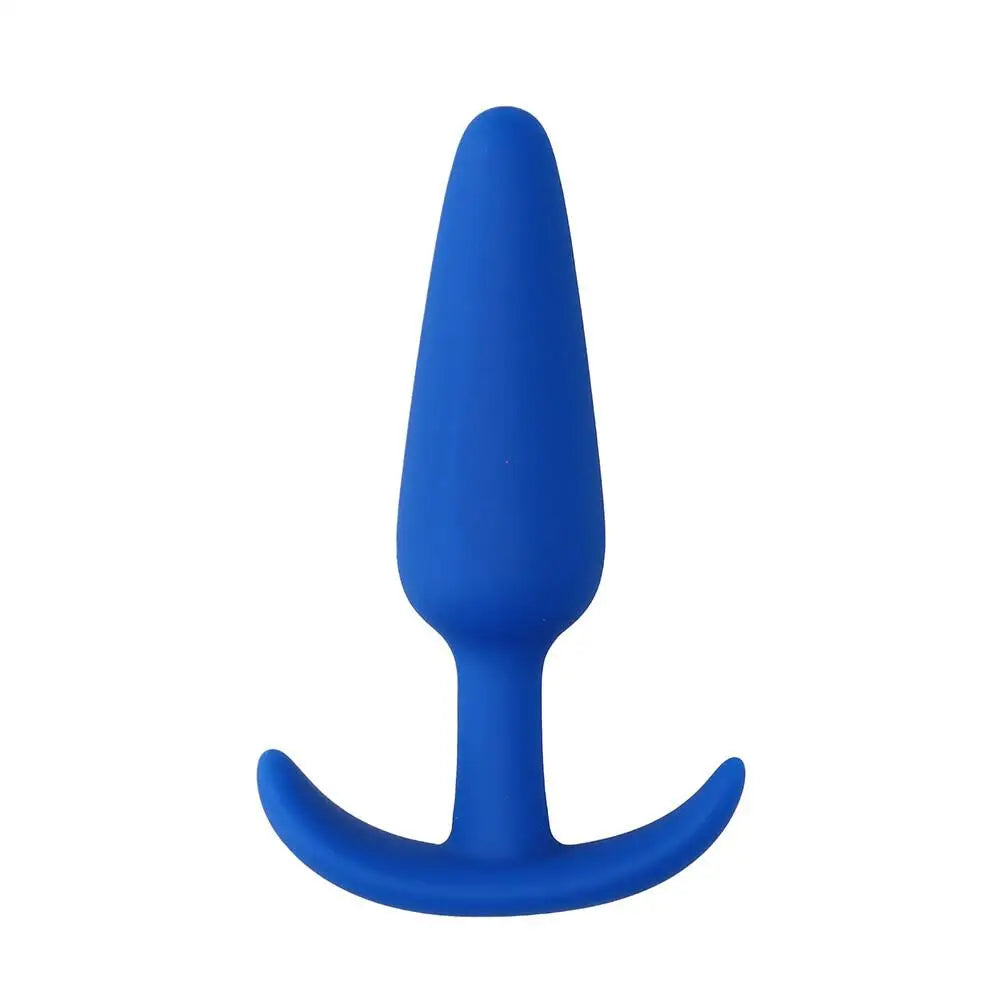Shots Silicone Blue Slim Small Butt Plug For Beginners - Peaches and Screams