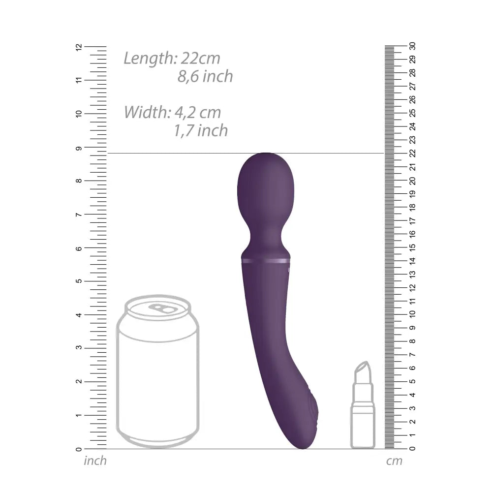 Shots Silicone Purple Double Ended Rechargeable Wand Massager - Peaches and Screams