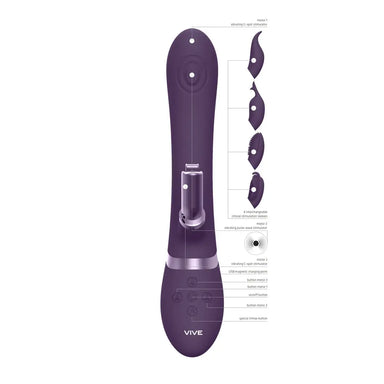 Shots Silicone Purple Rechargeable Rabbit Vibrator With 4 Interchangeable Heads - Peaches and Screams