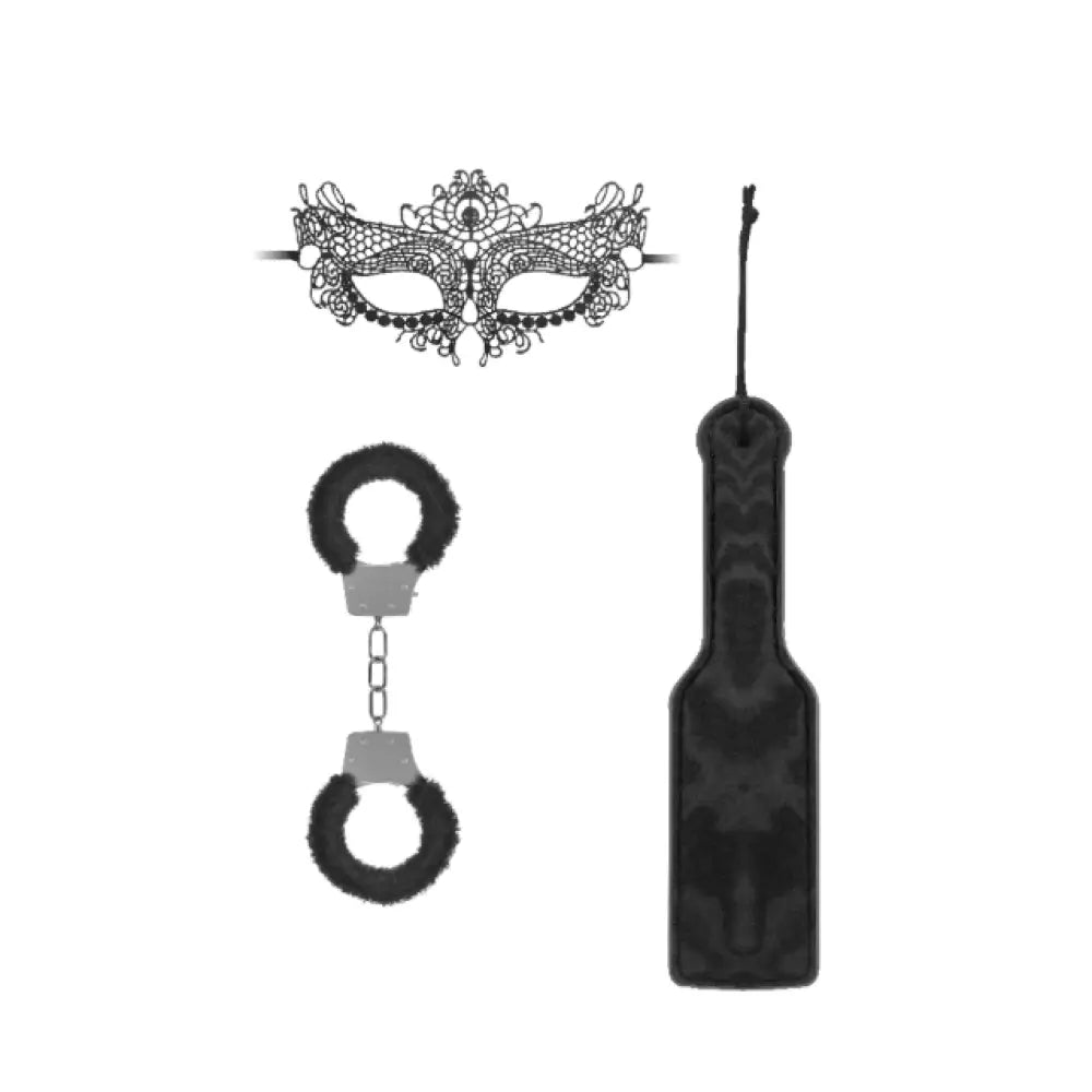 Shots Toys Black Introductory Bdsm Bondage 3 Set Kit - Peaches and Screams