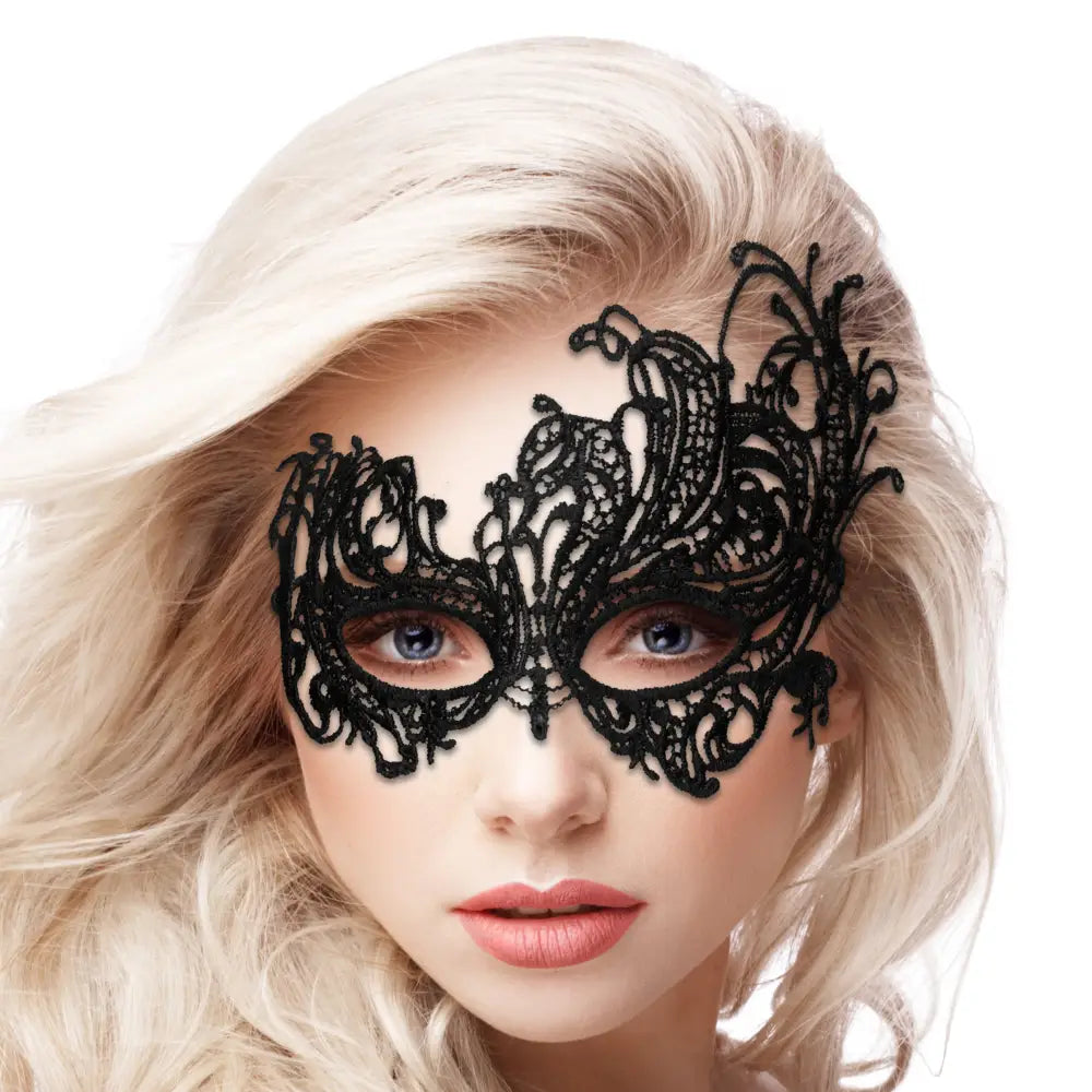 Shots toys sexy black lace eye mask for women - peaches and screams