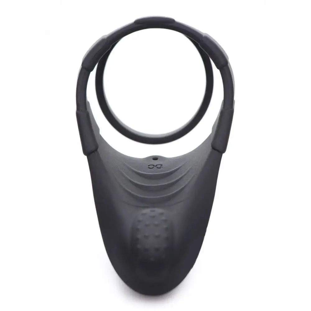 Silicone Black Multi - speed Rechargeable Vibrating Cock Ring - Peaches and Screams