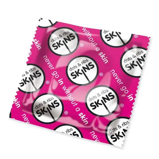 Skins Dotted And Ribbed Extra Lubricated Premium Condoms X50 - Peaches and Screams