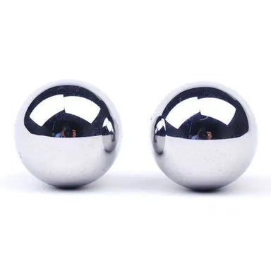 Stainless Steel Silver Duo Orgasm Balls With Storage Pouch - Peaches and Screams