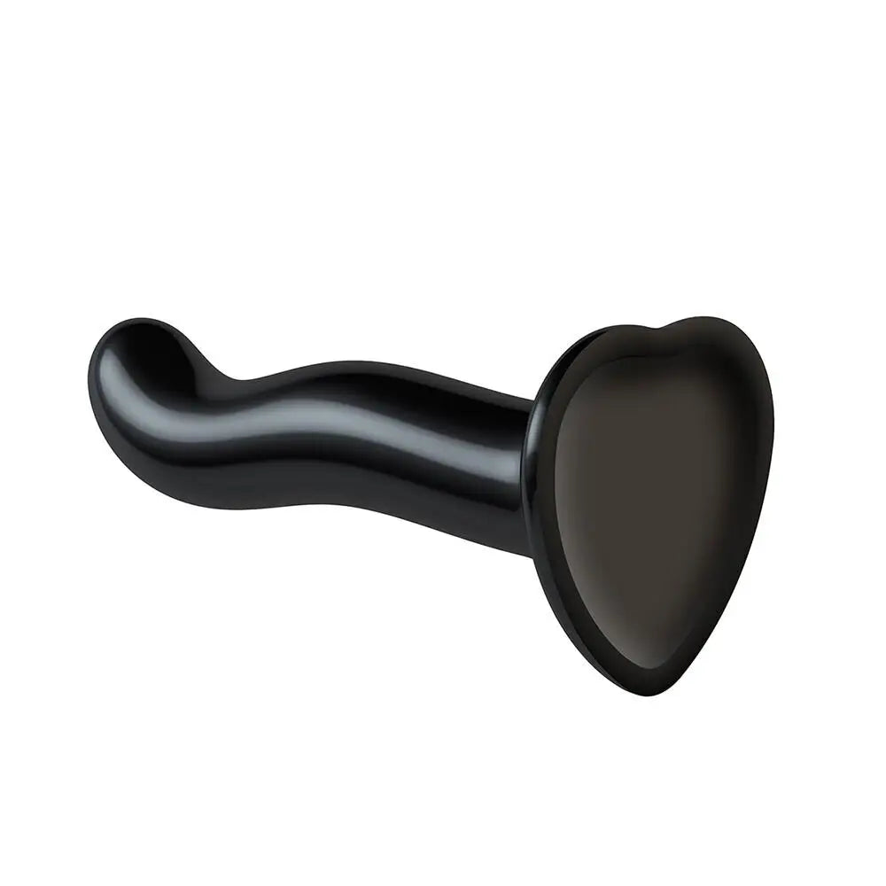 Strap on me silicone black medium curved strap on dildo - peaches and screams