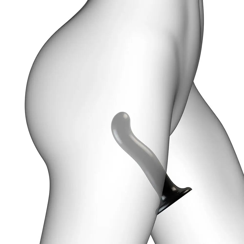 Strap on me silicone black medium curved strap on dildo - peaches and screams