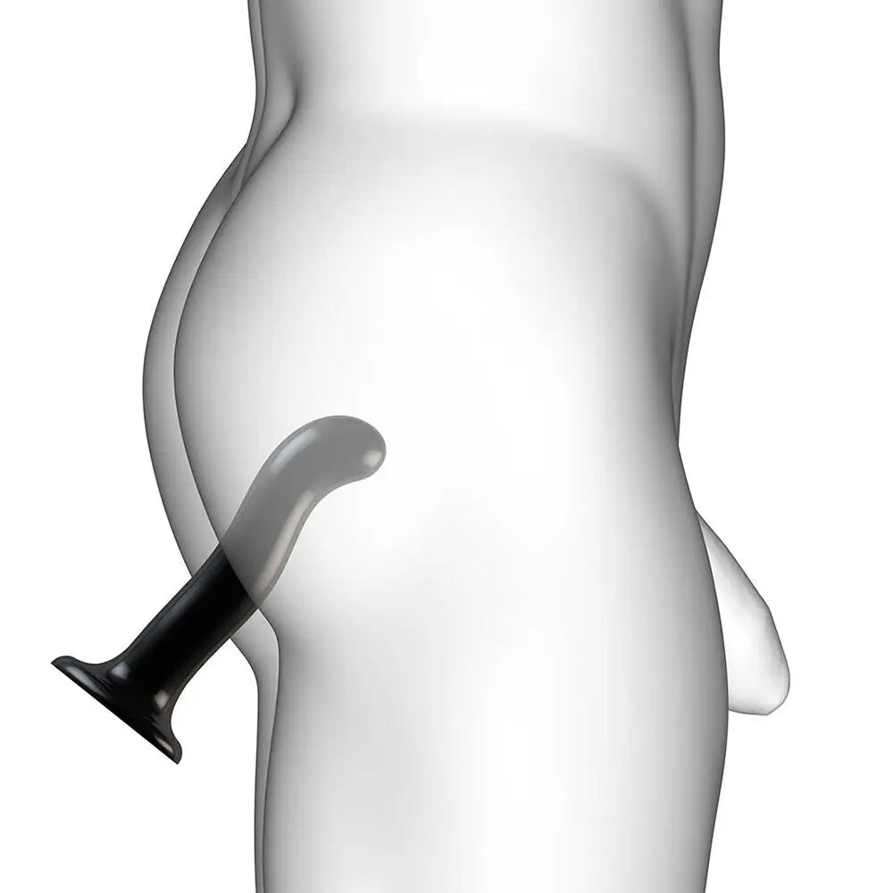 Strap on me silicone black medium curved strap on dildo - peaches and screams