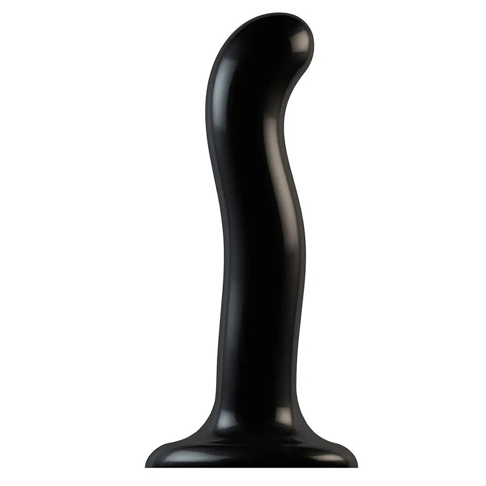 Strap On Me Silicone Black Medium Curved Strap - on Dildo - Peaches and Screams