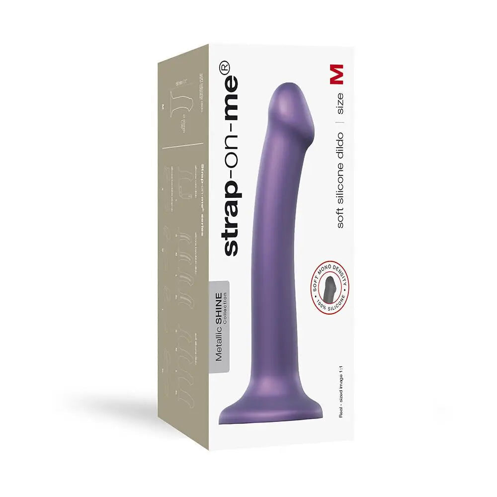 Strap On Me Silicone Purple Medium Bendable Strap - on Dildo - Peaches and Screams