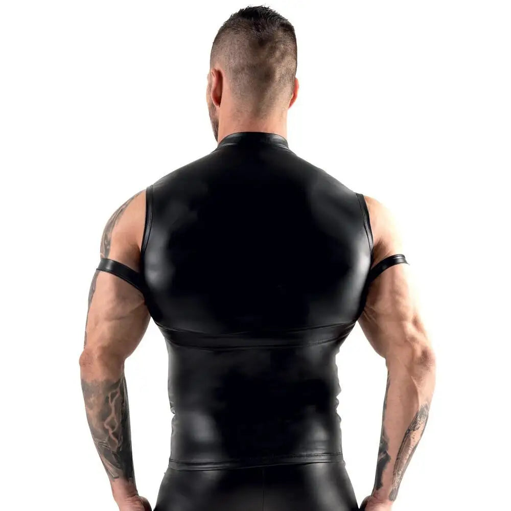 Svenjoyment Black Sleeveless Top With Chest Harness And Arm Loops - X Large - Peaches and Screams