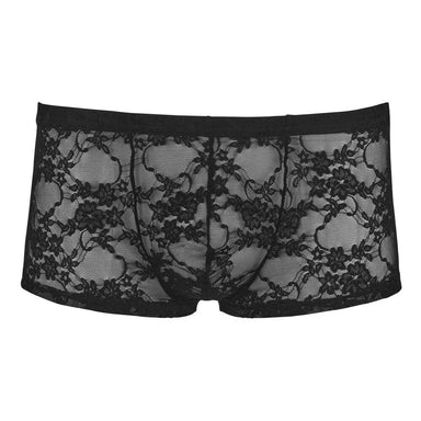 Svenjoyment Stretchy Black Wet Look Lacey Boxer Briefs - Small - Peaches and Screams