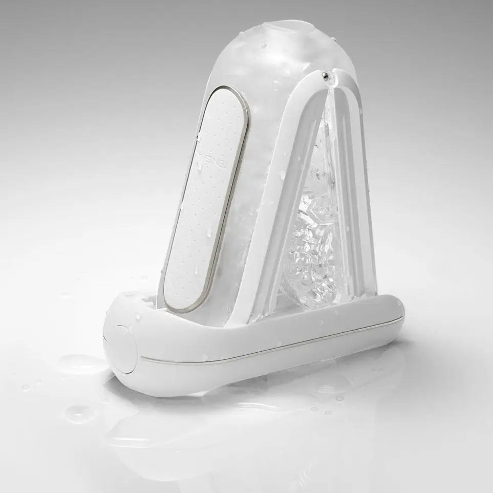 Tenga Stretchy White Waterproof Rechargeable Vibrating Masturbator - Peaches and Screams