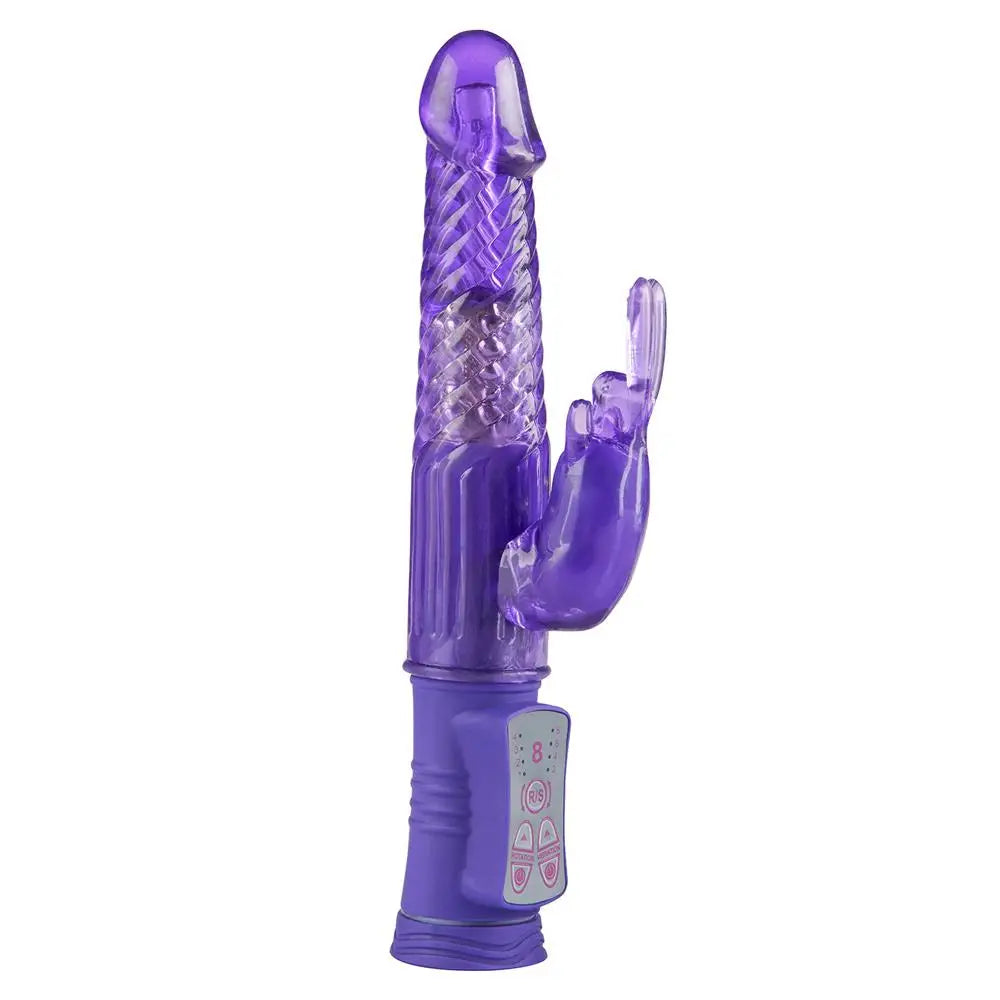 Toy Joy Purple Powerful Rabbit Vibrator With Clit Stim - Peaches and Screams