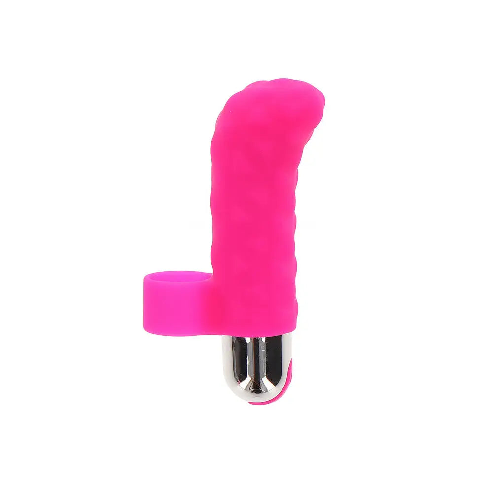 Toyjoy silicone pink rechargeable mini finger vibrator - peaches and screams