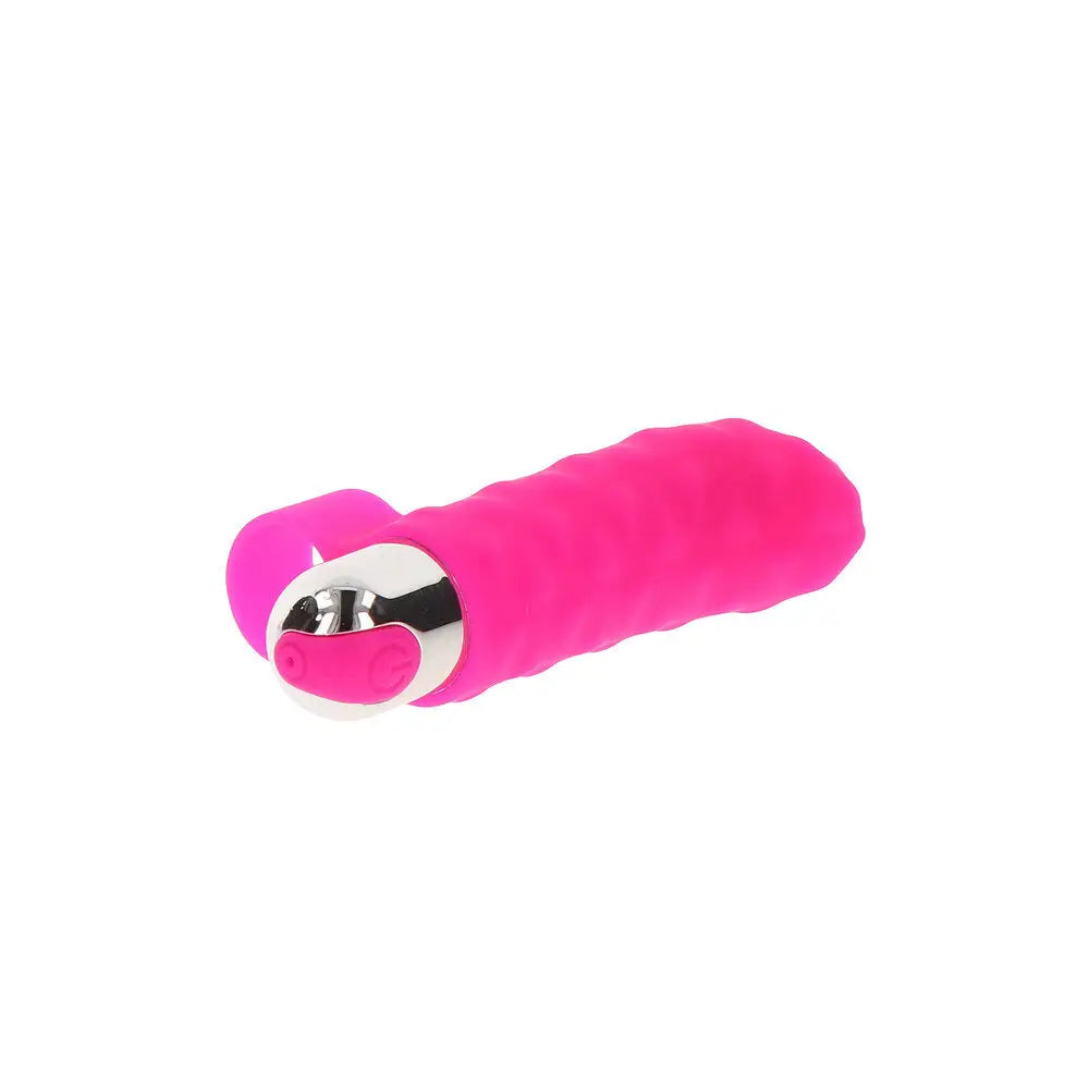 Toyjoy silicone pink rechargeable mini finger vibrator - peaches and screams