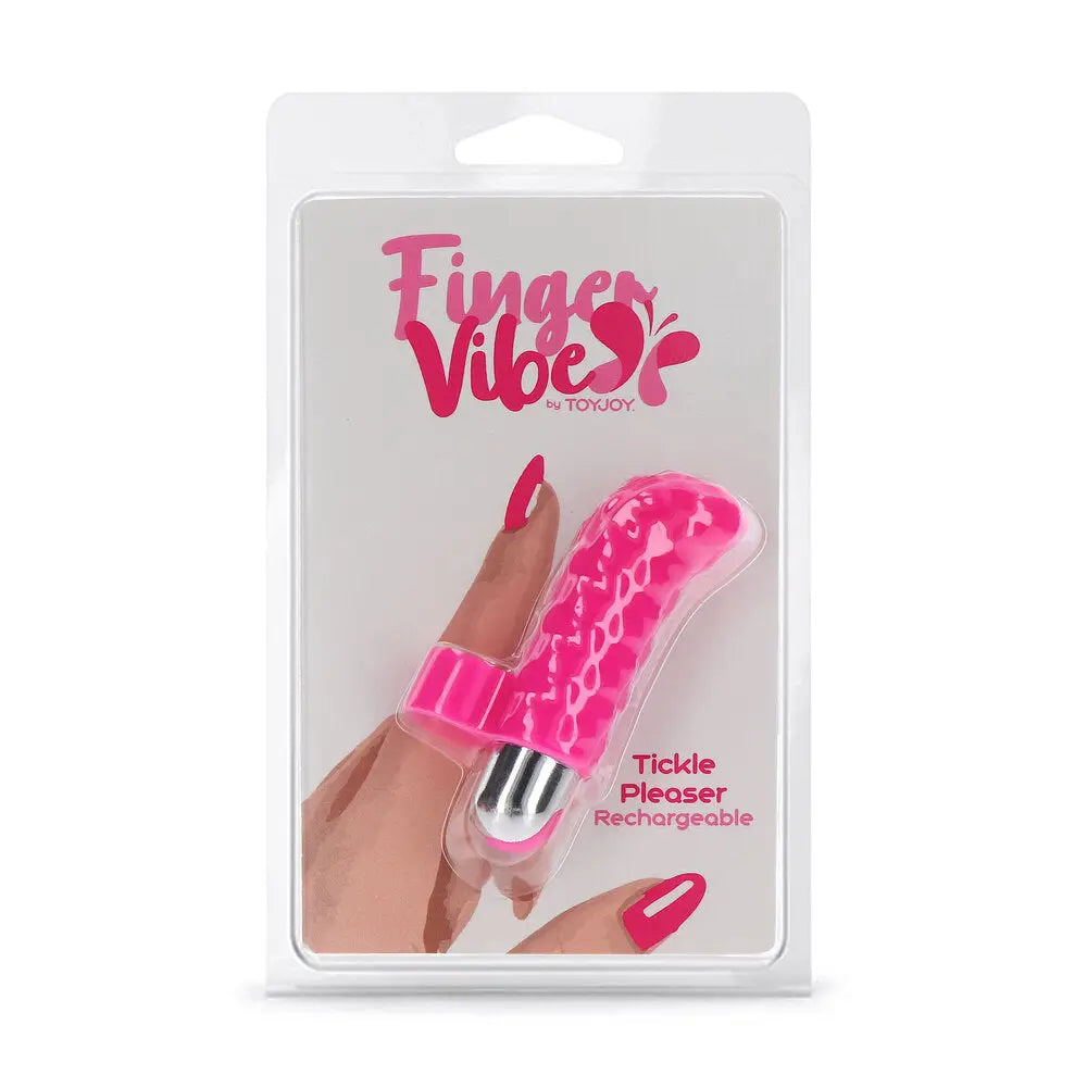 Toyjoy silicone pink rechargeable mini finger vibrator - peaches and screams