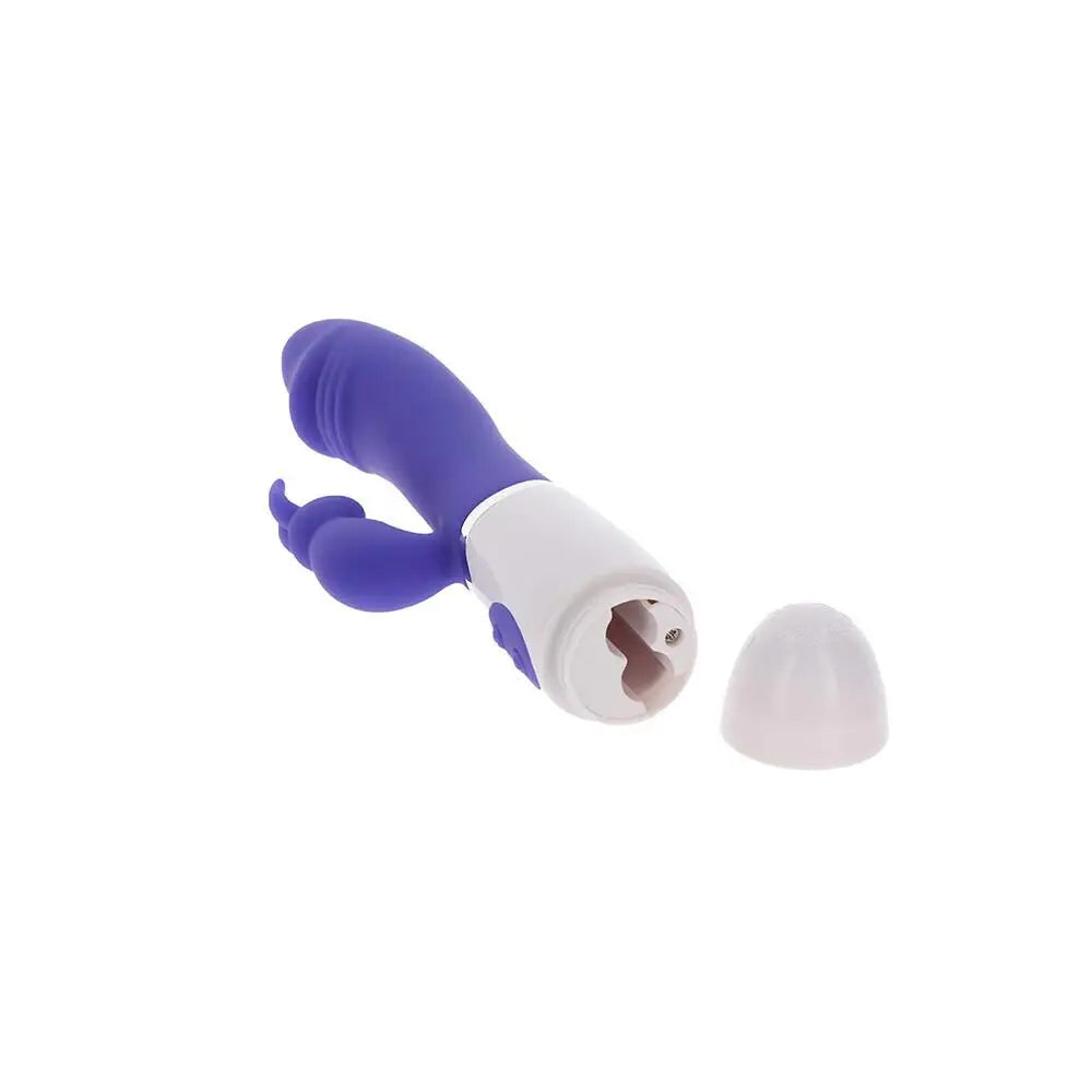 Toyjoy silicone purple funky rabbit vibrator with 4 functions - peaches and screams