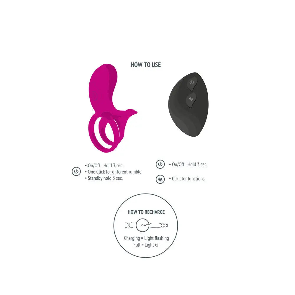 Xocoon silicone purple rechargeable double cock ring - peaches and screams