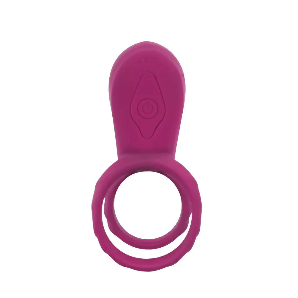 Xocoon silicone purple rechargeable double cock ring - peaches and screams