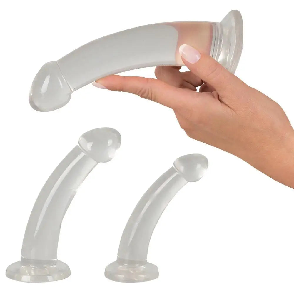 You2toys crystal clear 3 piece anal training set with suction cup - peaches and screams