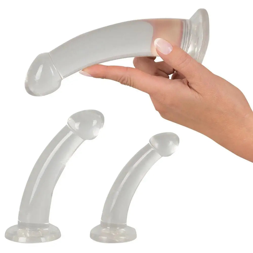 You2toys Crystal Clear 3-piece Anal Training Set With Suction Cup - Peaches and Screams