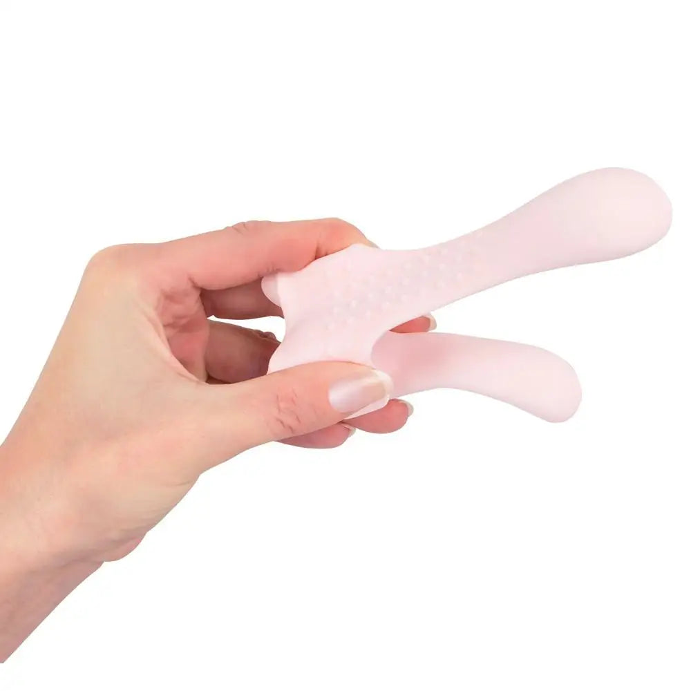 You2toys Silicone Pink Rechargeable G-spot Vibrator With Clit Stim - Peaches and Screams