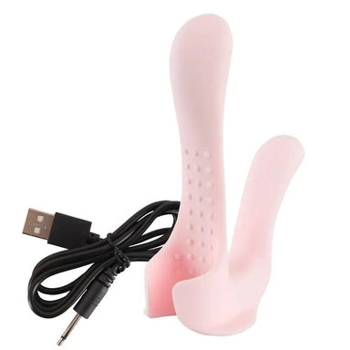 You2toys Silicone Pink Rechargeable G - spot Vibrator With Clit Stim - Peaches and Screams